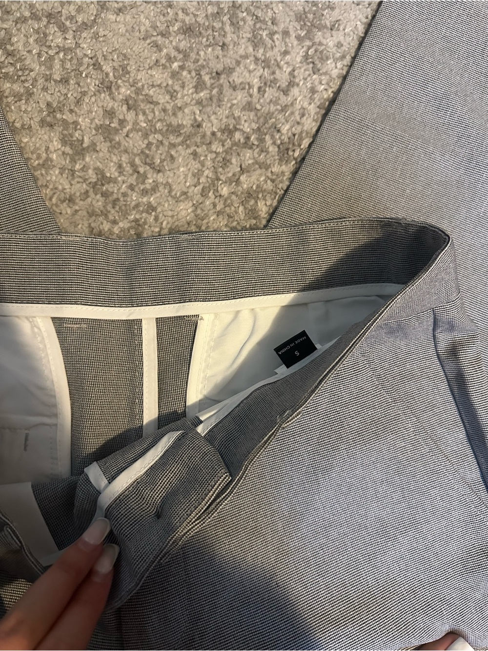 Men's Light Gray Dress Pants - Slim Tapered - Picture 3 of 3